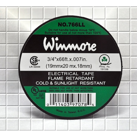 Frank Winnie Electrical Tape  3/4in X 60ft Black 97060